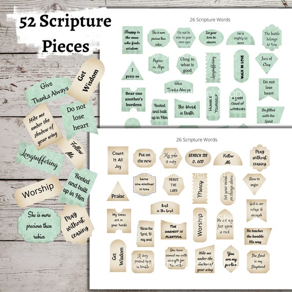 Scripture Labels Scripture Pieces Bible Bits Journaling and Etsy