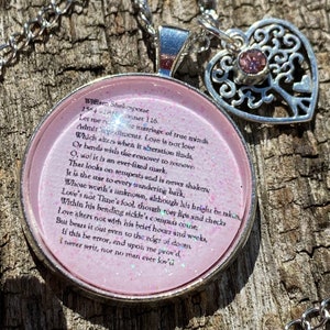 William Shakespeare Sonnet 116 Necklace, Marriage readings, Shakespeare Necklace, gift for actor, wedding anniversary gift,