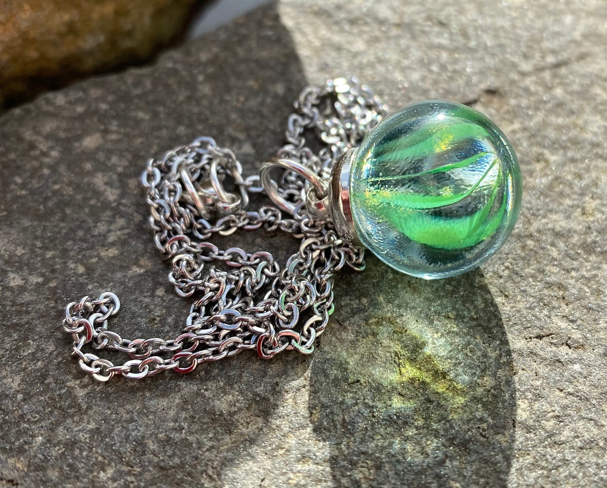 Glass Marble Necklace, Toy Marble Necklace, Marble Necklace