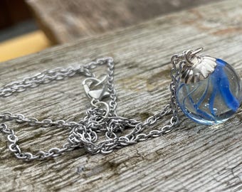 Glass Marble Necklace, Toy Marble Necklace, Marble Necklace