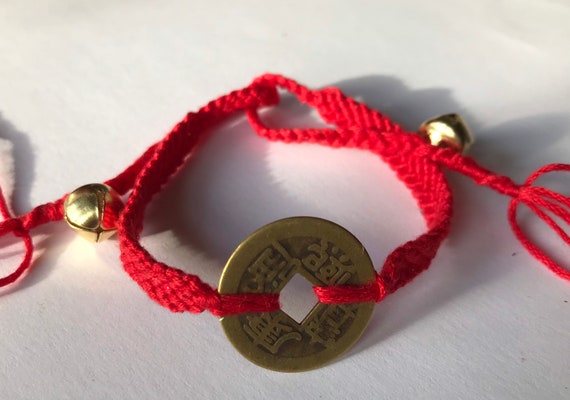 Chinese Fengshui Red Bracelet, Coin Bracelet Chinese Red