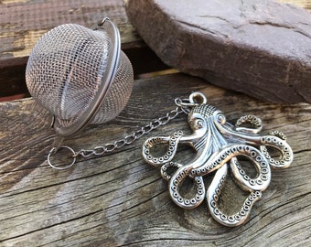 Steampunk Octopus Tea Infuser: Stainless steel Gothic Themed  Herb Ball
