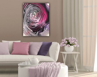 ABSTRACT ROSE ART - Rose Wall Print - Pink Rose Print - Psychedelic Wall Art - Rose Flower Print - Digital Wall Prints - Nature Lovers Art