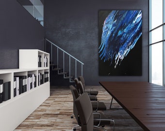 WATERFALL WALL ART - Blue Water Print - Digital Print Art - Waterfall Wall Decor - Abstract Wall Print - Instant Download Art