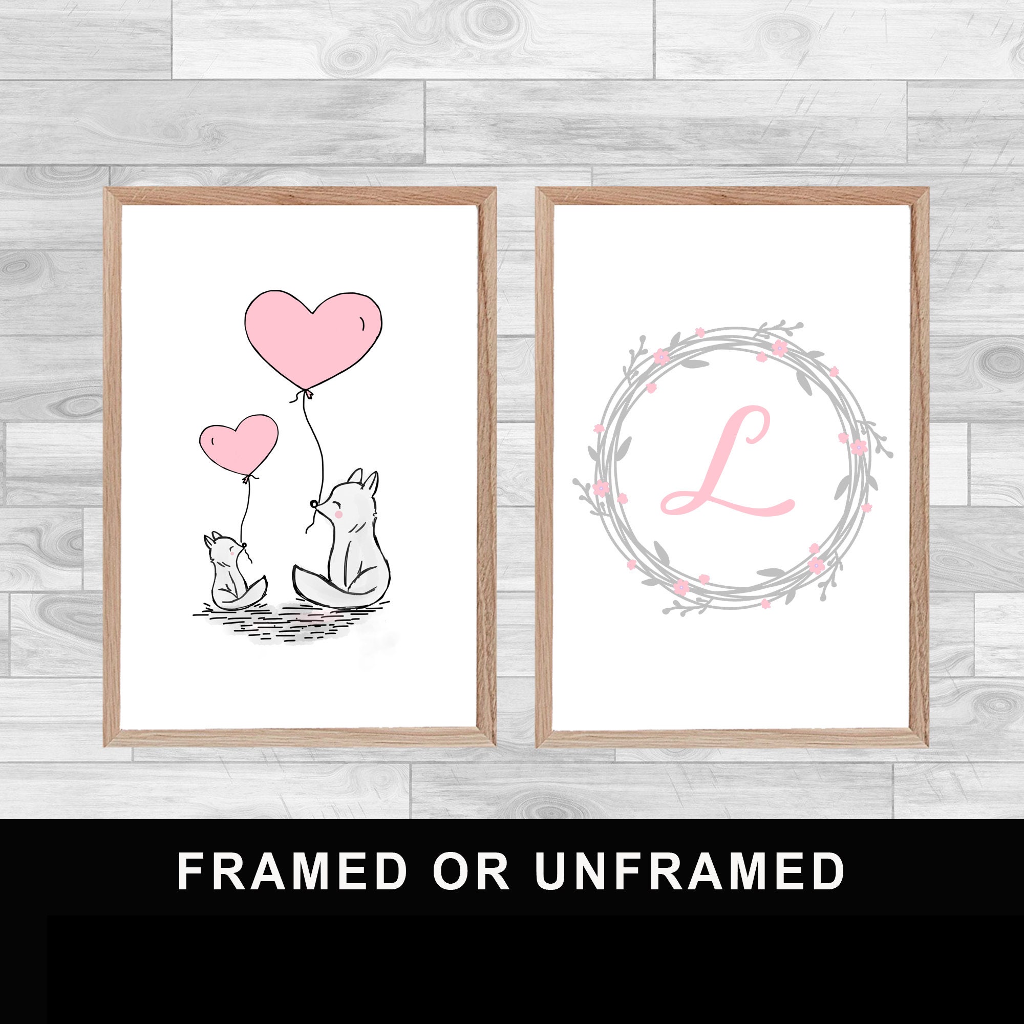 Framed Or Unframed Personnalised Kid Name Print Letter Children Bedroom Decoration Kid's Room Wall A