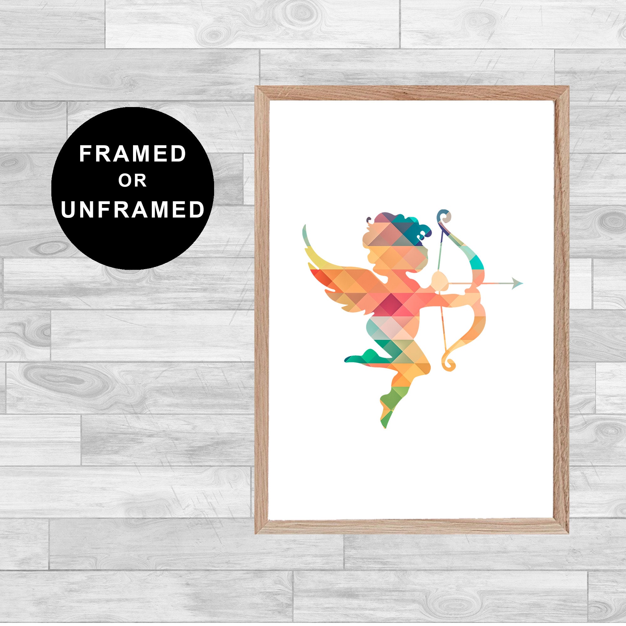 Framed Or Unframed Cupidon Angel Print Spirituality Zen Meditation Wall Art Watercolor Gift Home Dec