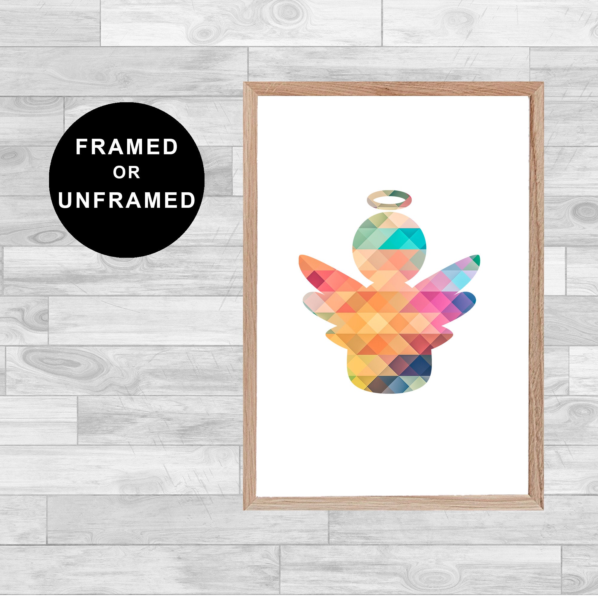 Framed Or Unframed Angel Print Spirituality Zen Meditation Wall Art Watercolor Gift Home Decor Paint