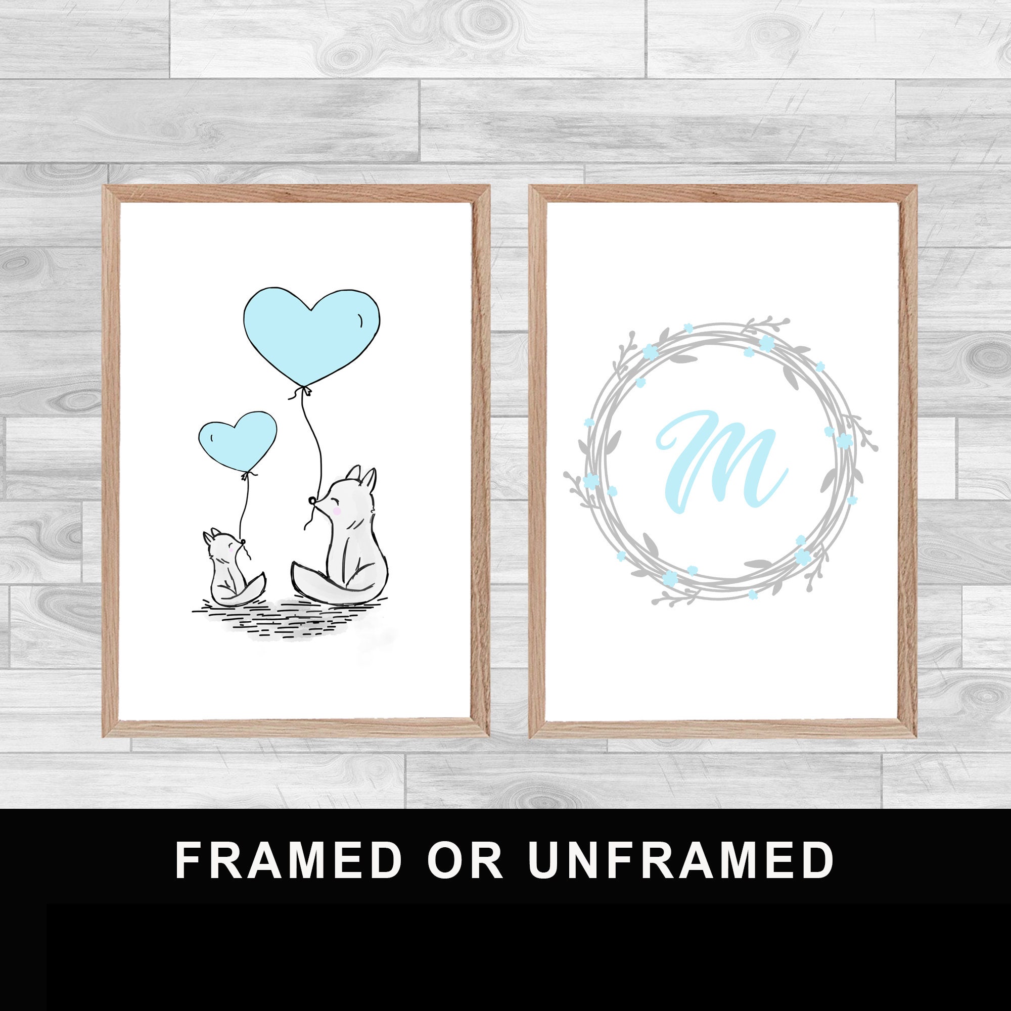 Framed Or Unframed Personnalised Kid Name Print Letter Children Bedroom Decoration Kid's Room Wall A