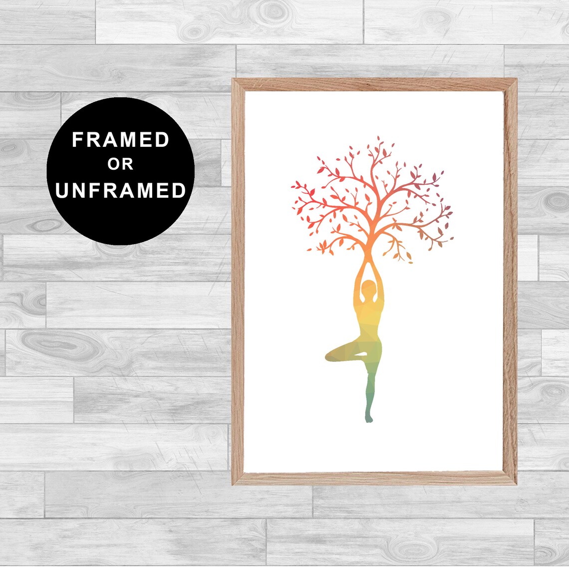 FRAMED OR UNFRAMED Arbre de vie Yoga Femme Print Spirituality Etsy