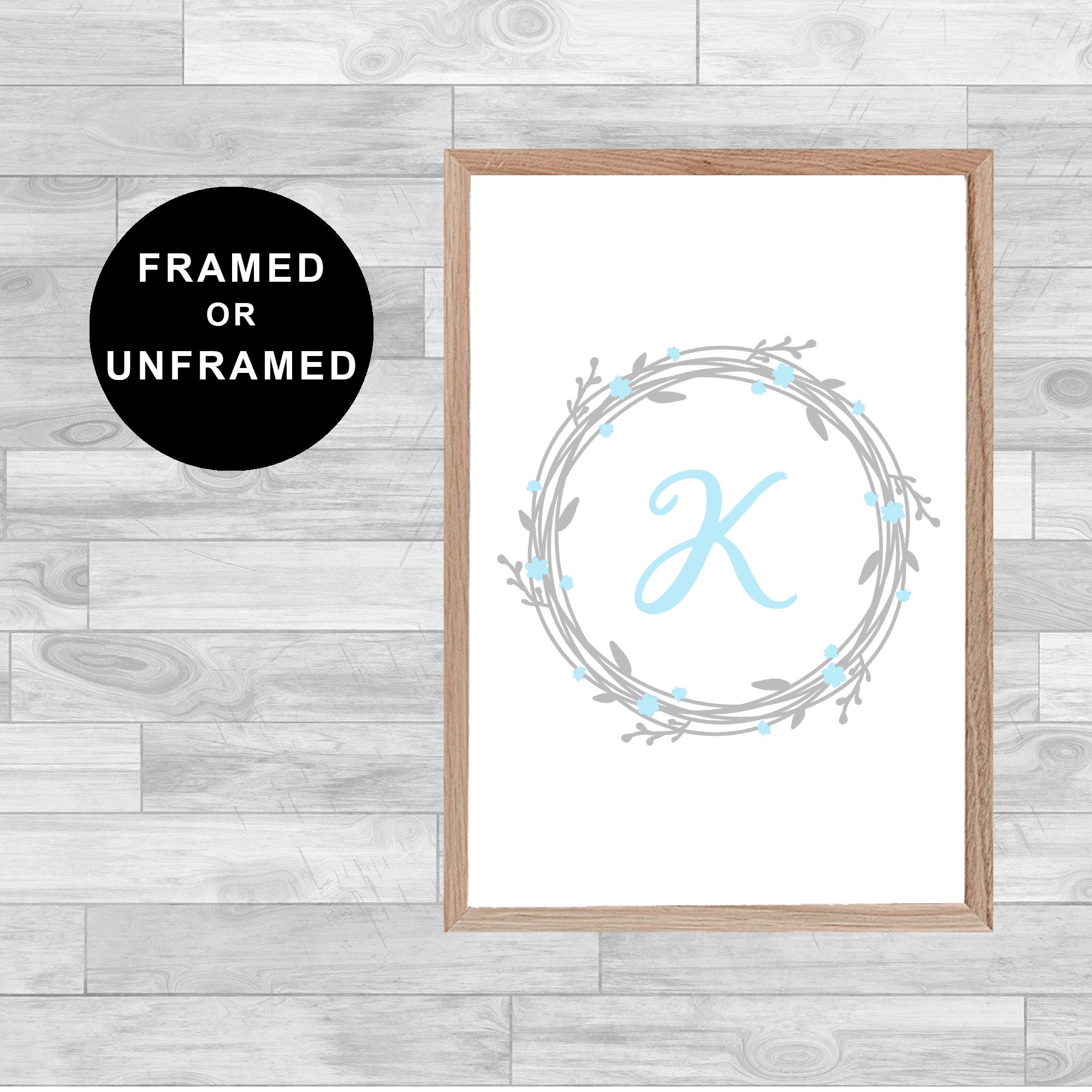 Framed Or Unframed Personnalised Kid Letter Name Print Children Bedroom Baby Decoration Kid's Room W