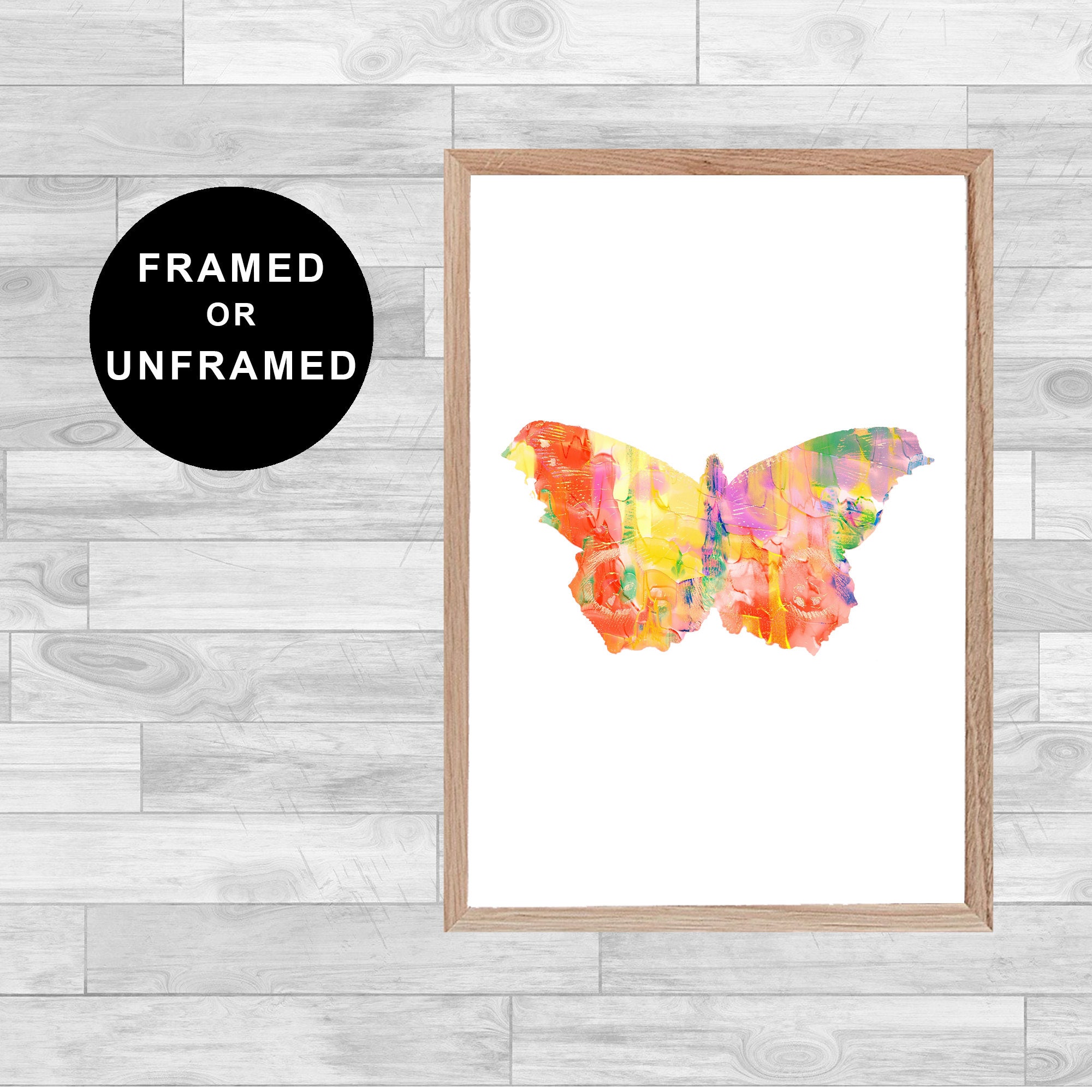 Framed Or Unframed Butterfly Print Love Paint Wallart Spirituality Wall Art Watercolor Gift Home Dec