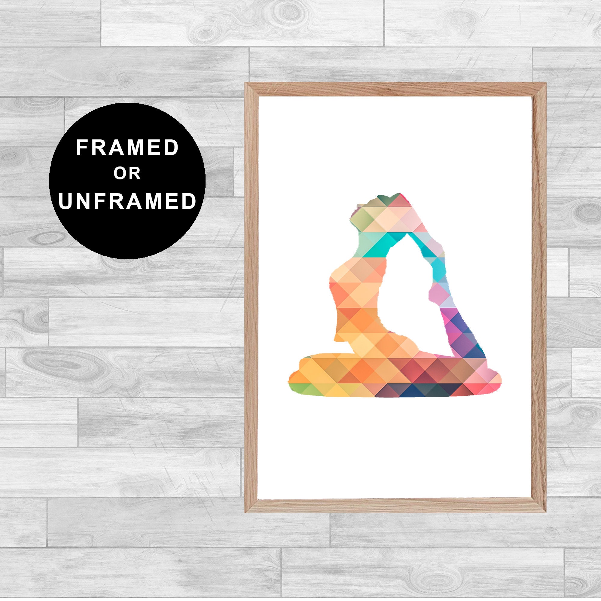 Framed Or Unframed Yoga Posture Print Spirituality Zen Meditation Wall Art Watercolor Gift Home Deco