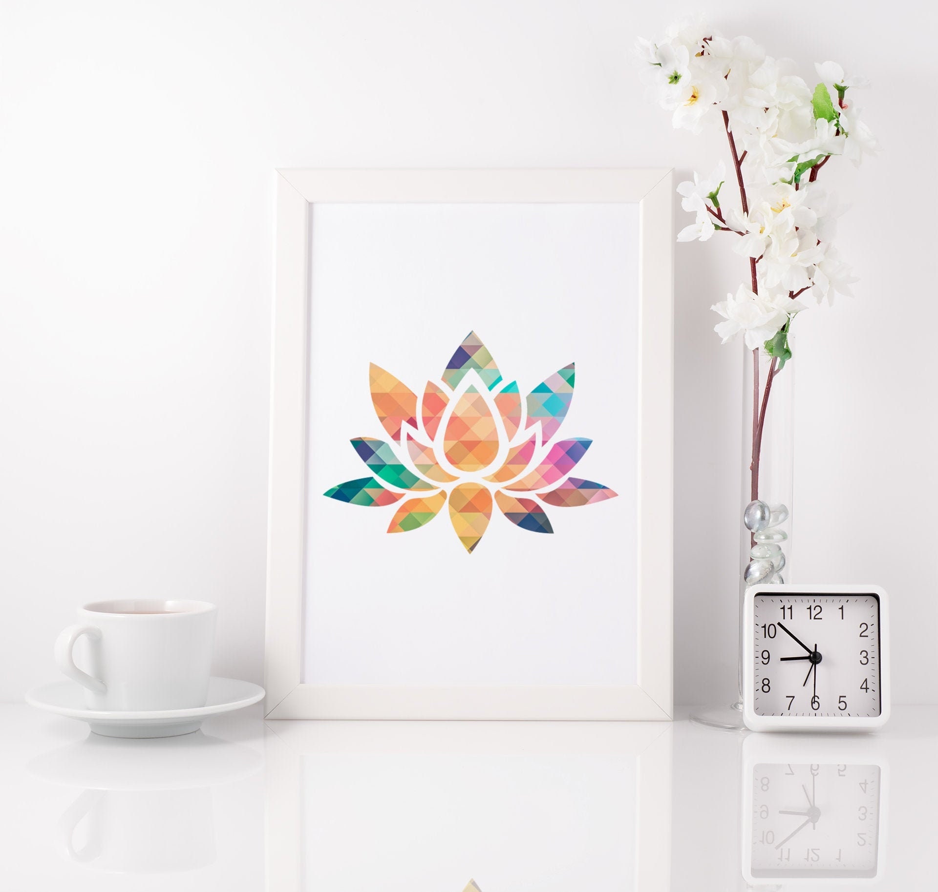 Framed Or Unframed Lotus Flower Print Spirituality Wall Art Watercolor Gift Tree Of Life Lotus Flowe