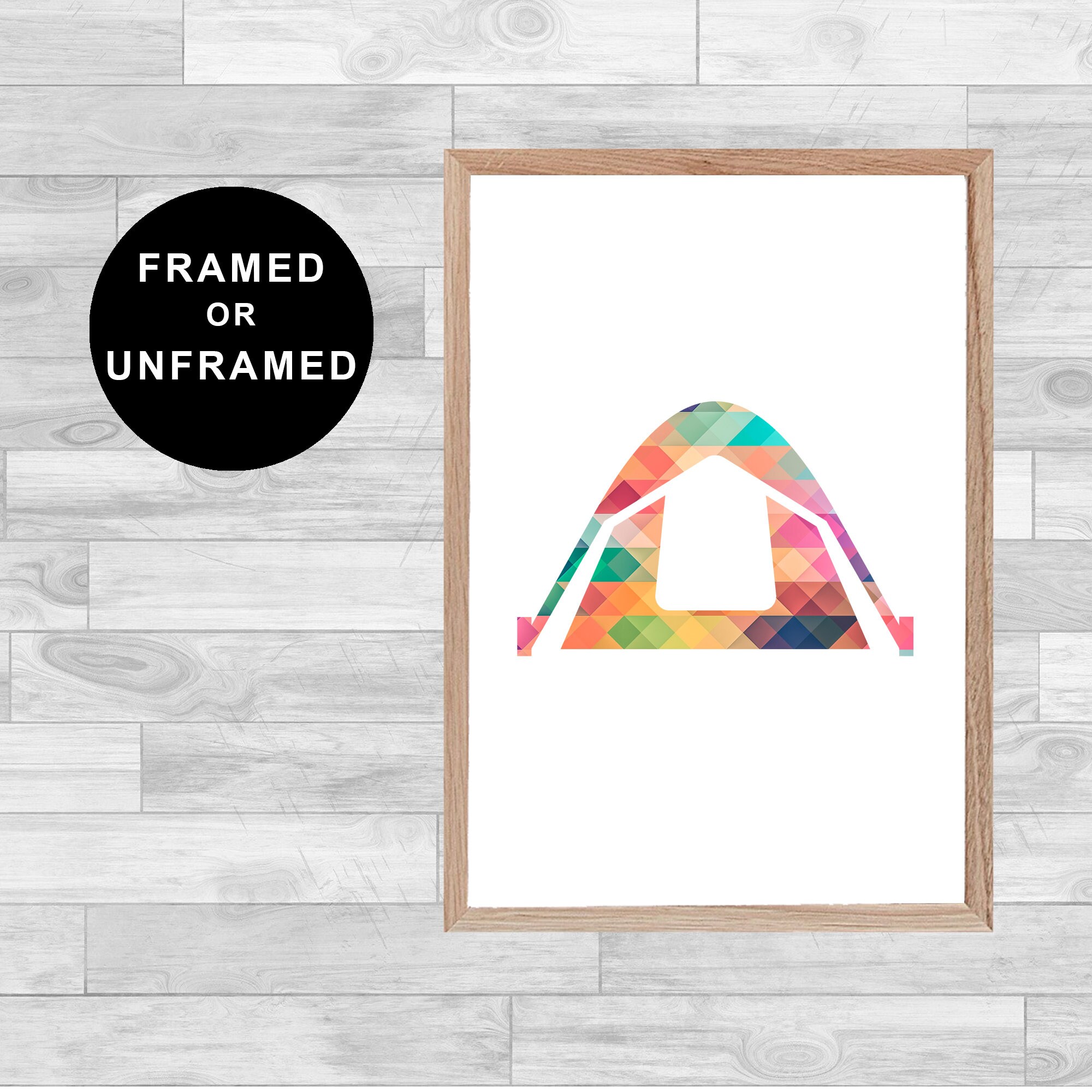 Framed Or Unframed Camping Tent Print Trip Sport Canoe Trek Wall Art Wallart Gift Home Decor Paintin