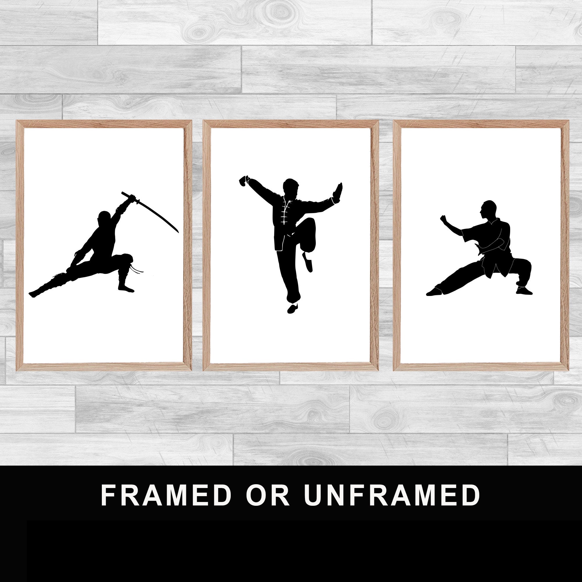 Framed Or Unframed Set Of 3 Martial Arts Prints Spirituality Sport Judo Wall Art Home Decor Yoga Med