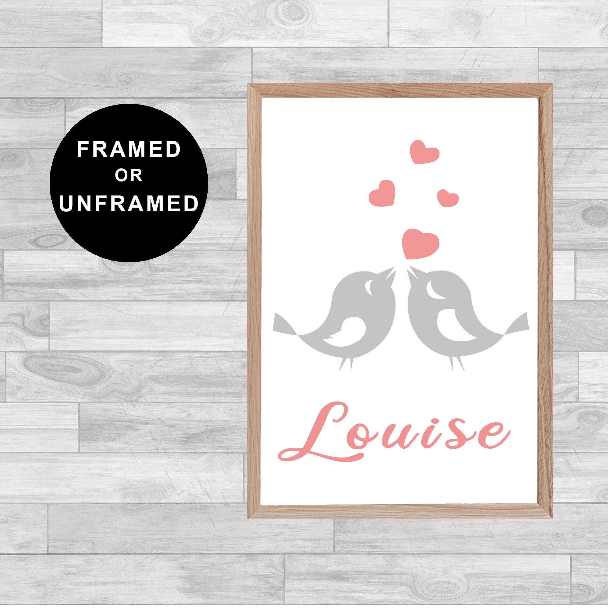 Framed Or Unframed Personnalised Kid Name Print Children Bedroom Decoration Kid's Room Wall Art Wall