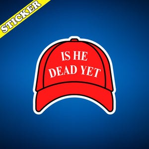 Anti Trump Sticker, Is He Dead Yet, One Day We Will Wake Up to His Obituary, Liberal Leftist, Feminist Sticker, Funny Political Stickers image 3