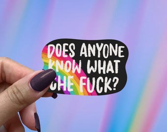 What the Fuck Sticker, Funny Sarcastic Quote Stickers
