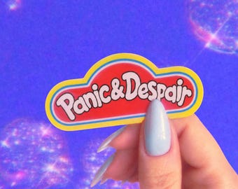 Panic and Despair Sticker, Existential Crisis Water Bottle Decal