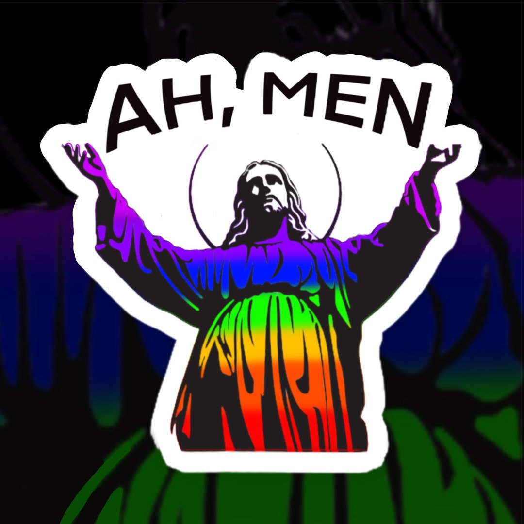 Gay Pride Ah Men Sticker Gay Jesus Pride Waterproof Vinyl - Etsy