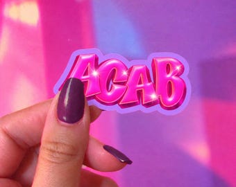 ACAB Sticker, y2k Aesthetic Water Bottle Decal