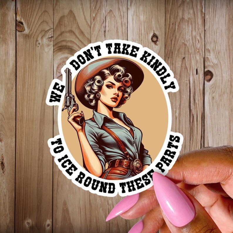 Anti ICE Sticker, Chinga La Migra, Anti Trump, No One Is Illegal on Stolen Land, We Don’t Take Kindly to Ice, Abolish Ice, Protest Sticker image 1