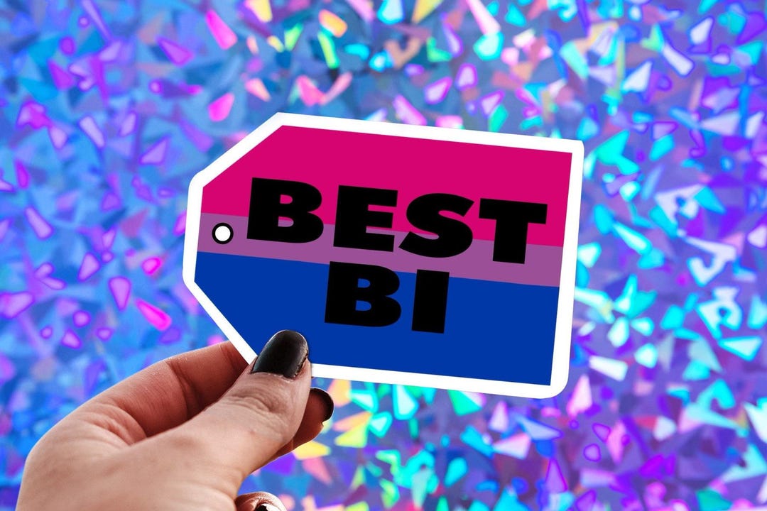 Best Bi Sticker, LGBTQ Water Bottle Decal, Bisexual Flag, Queer AF ...