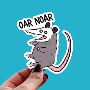 Possum Sticker, Australian Opossum Oh No, Oar Noar, Funny Water Bottle Decal, I Cause Problems on Purpose, Raccoon Decals