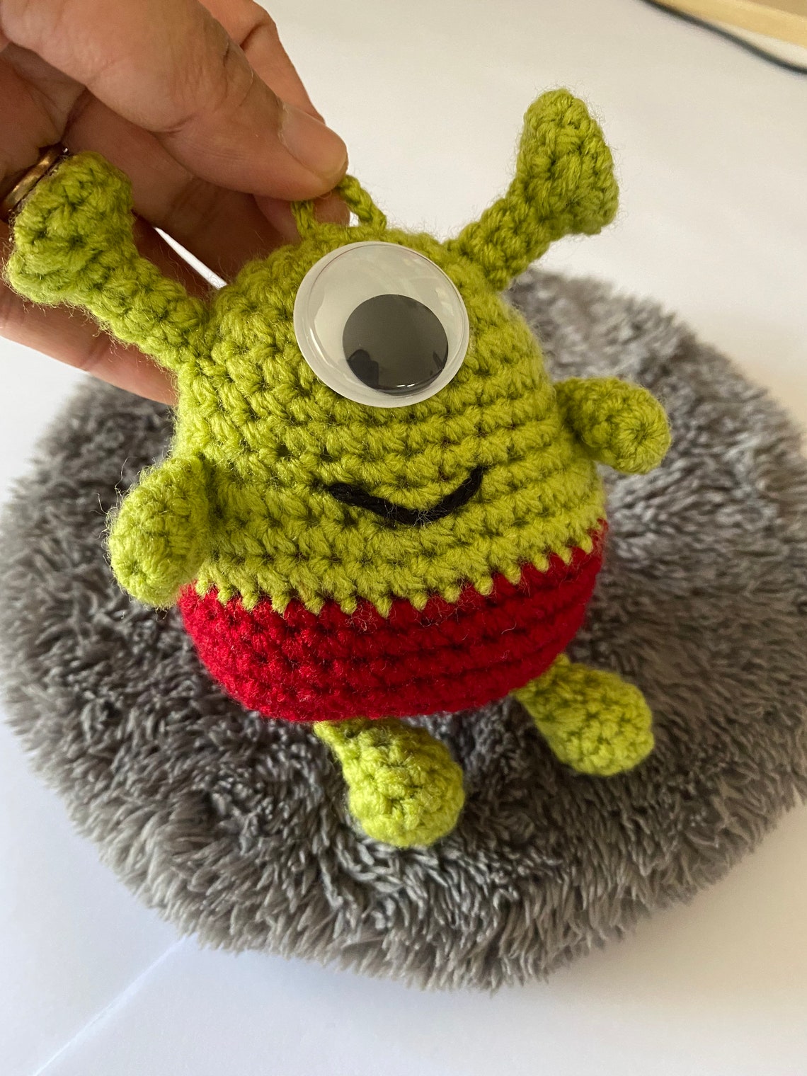 Crochet googly eyes monster crochet alien keychain Etsy