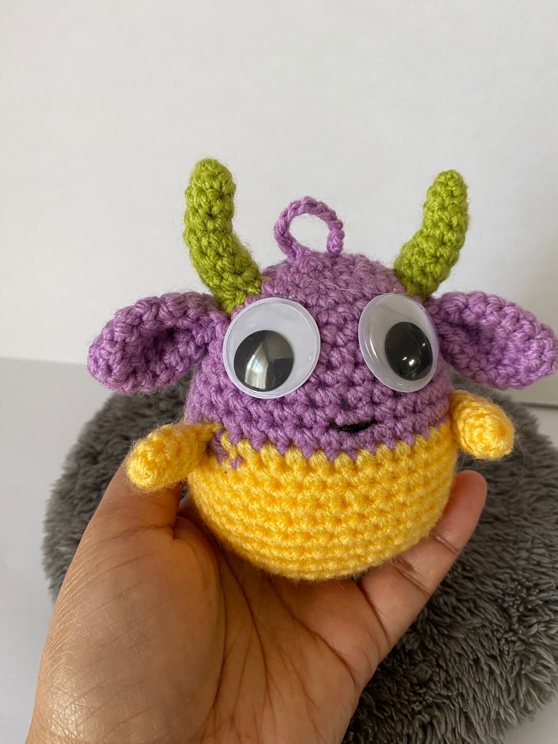 Crochet googly eyes monster crochet alien keychain Etsy
