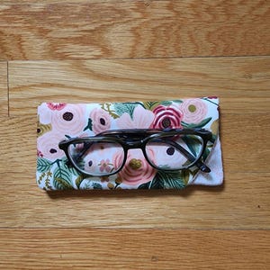 Floral Rifle Paper Co. Fabric - Soft Eyeglass Case - FREE shipping