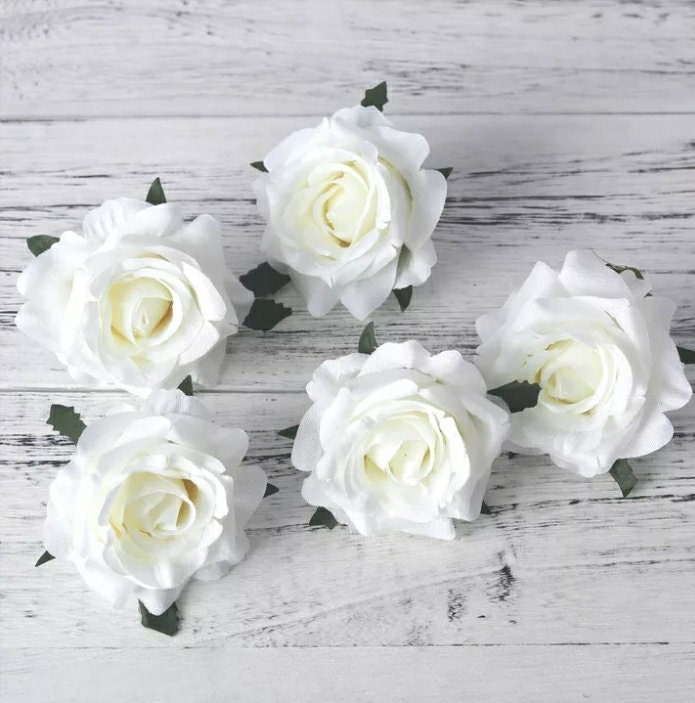 100pcs 7.5cm artificial roses white silk fake roses flower Etsy