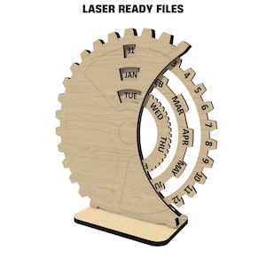 Calendar Laser Cut File, Perpetual Calendar Vector, CNC Cut, SVG, cnc Pattern, DXF file, Cnc plan, vector plan file, eternal calendar