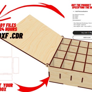 Personalized Box in Size | Specify the size you want | Custom Wood Box - Svg / Cdr / Dxf Laser Cut File / Glowforge - Instant Download Box