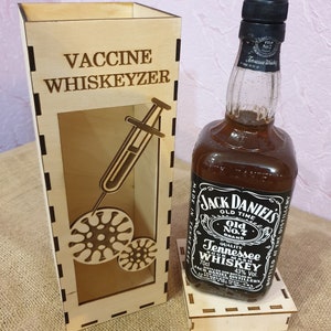 Whiskey box (whiskeyzer) + gift cup holder (virus). Laser cut files SVG, DXF, CDR vector plans. wine box- 3mm Box -whiskey Box Digital File.