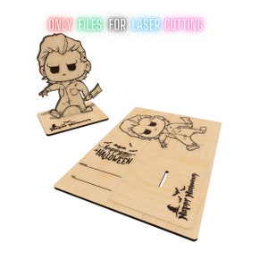 Halloween Karte Laser geschnitten Dateien, Halloween Geschenk, Halloween Souvenir Karte, CNC Vektor Plan, Modell Muster Datei, Cnc Schnitt, DXF SVG Vorlage