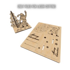 Weihnachtskarte Laser geschnitten Dateien, Weihnachtsbaum Geschenk, Weihnachten Souvenir Karte, CNC Vektor Plan, Modell Muster Datei, CNC geschnitten, DXF SVG Vorlage