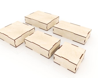 boxes , 5 different size, for 1/8" or 3.1mm thk wood - Svg / Cdr / Dxf Laser Cut File / Glowforge - Instant download