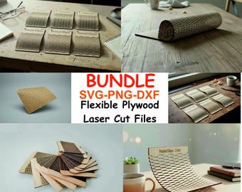 25 Flexible Living Hinges Laser Cut Files, Flexible Laser Cut Patterns, Laser Cut Living Hinge Pattern for bend wood, Living Hinge Pack