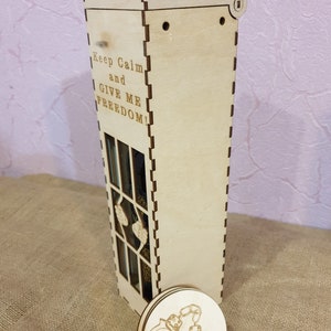 Wine box gift cup holder. Laser cut files SVG, DXF, CDR vector plans. jailed wine box 3mm Box Wine Box Digital File. Immediate Download image 6