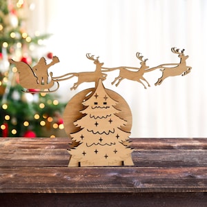 Laser Cut File Vector Rocking Santa Claus for Laser, CNC, SVG, DXF, Cdr, Christmas decorations, Christmas Tree Gift, Digital File Only.