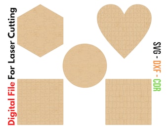 Laser cut puzzle file set of 5 SVG Bundle Puzzles. Xtool Puzzles, Glowforge Puzzles, K40 Puzzles, Puzzles for laser cutting. Puzzles dxf.