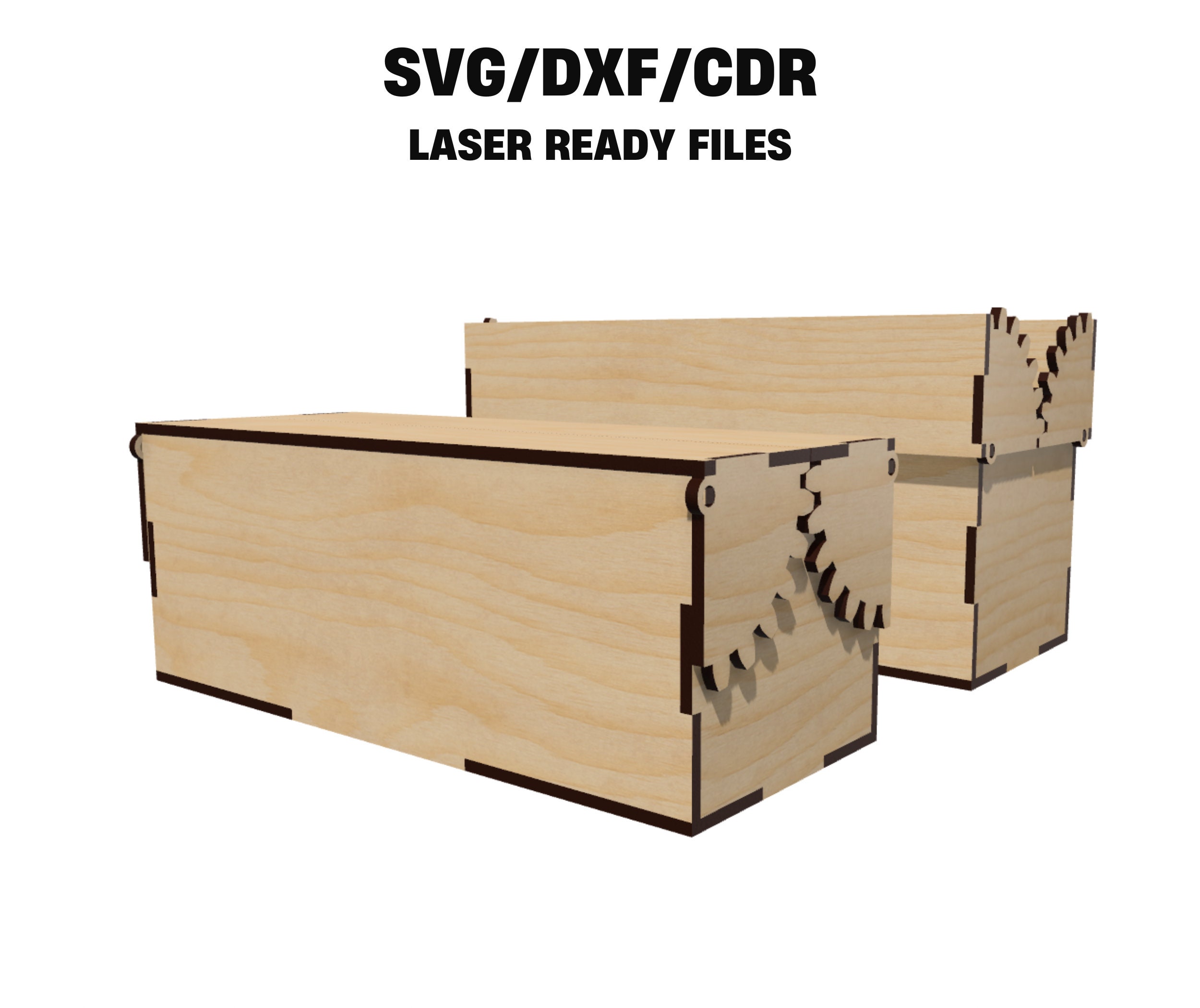 Box With Doors on Gears. Laser Cut Files SVG DXF CDR Vector Plans ...