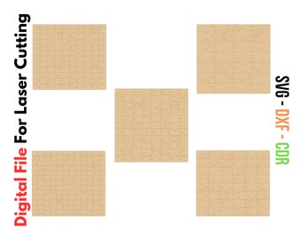 Set di file puzzle tagliati al laser di 5 puzzle in formato SVG. Puzzle Xtool, puzzle Glowforge, puzzle K40, puzzle con taglio laser. Puzzle dxf.