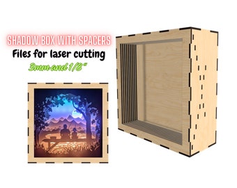 スペーサー付きシャドー ボックス、1.5 mm (1/16 インチ) MDF または