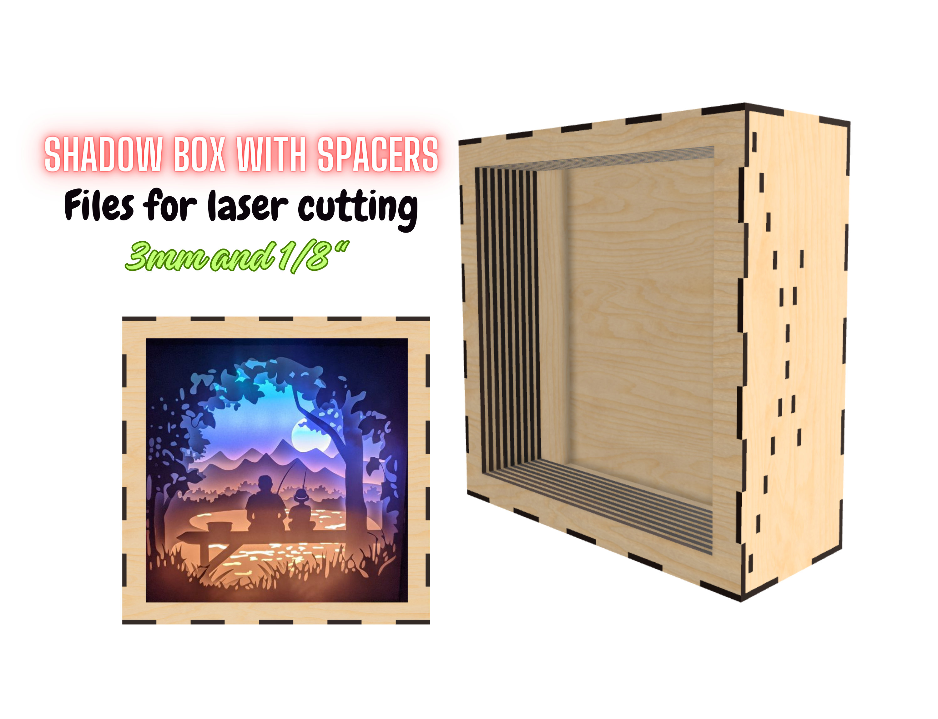 Shadow Box Template Free Rdr2 Template for a Shadow Box With Spacers, Suitable for CNC or Laser ...