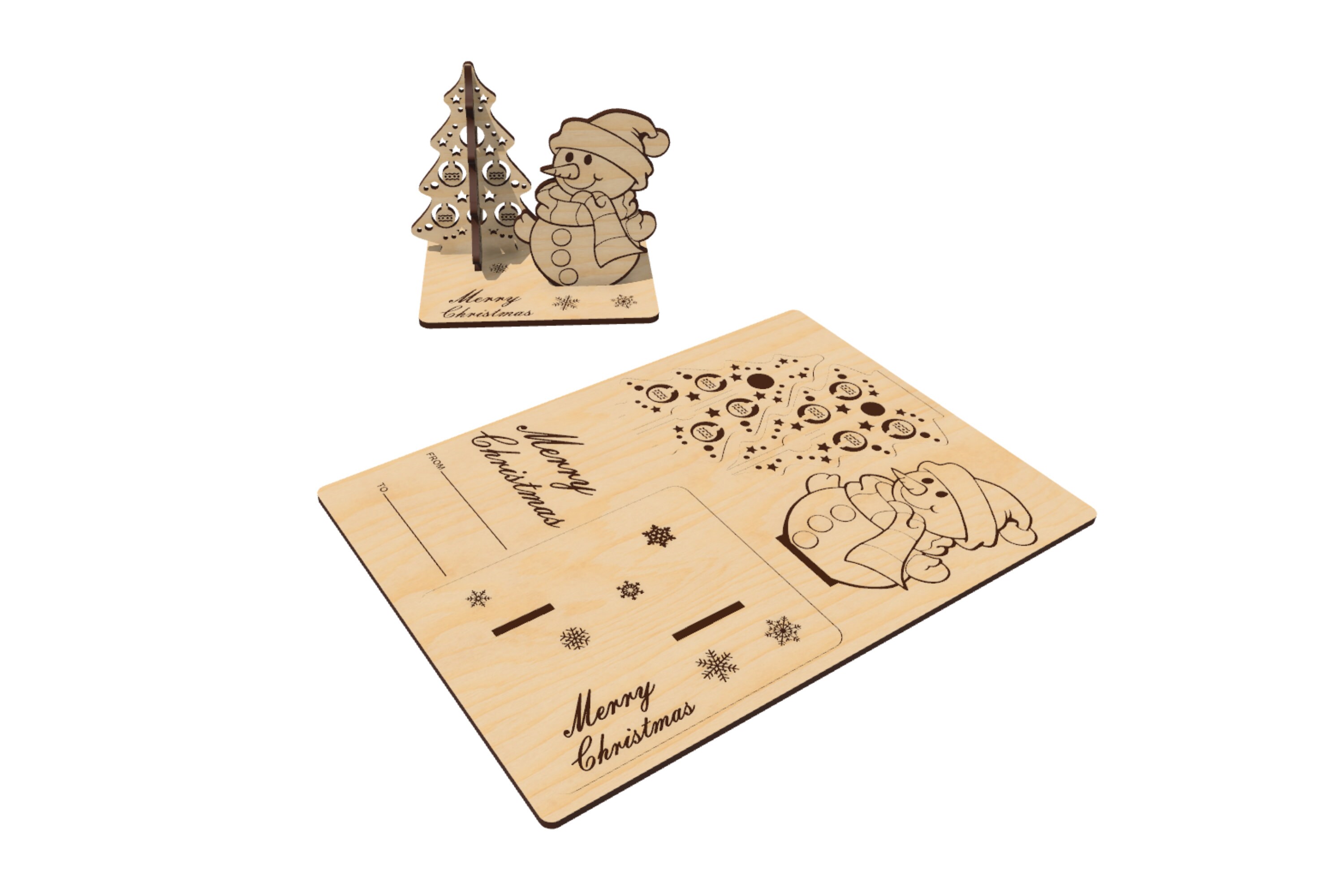 Christmas Card Laser Cut Files Christmas Tree Gift Christmas Etsy UK