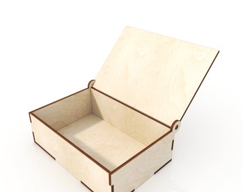 Laser cutting box by size, Custom Box, Hinged Lid Boxes, Custom Wood Box - Svg / Cdr / Dxf Laser Cut File / Glowforge - Instant Download