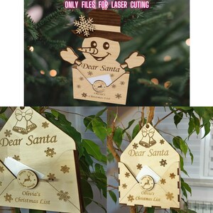 Buchstabe zum Weihnachtsmann Set Ornament SVG CDR DXF | Weihnachtsmann Wunschliste Ornamen | Christbaumschmuck | Digitaler Download svg Vorlage | Glowforge svg