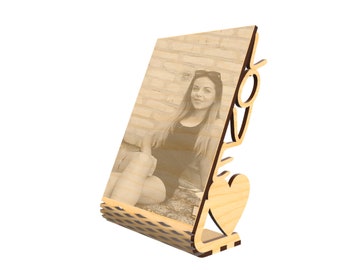 Curved Frame Laser Engraving Template 13x18cm Material 3mm, 4mm, 1/8" SVG DXF CDR Glowforge Laser Files Xtool Laser Files Valentines Photo.